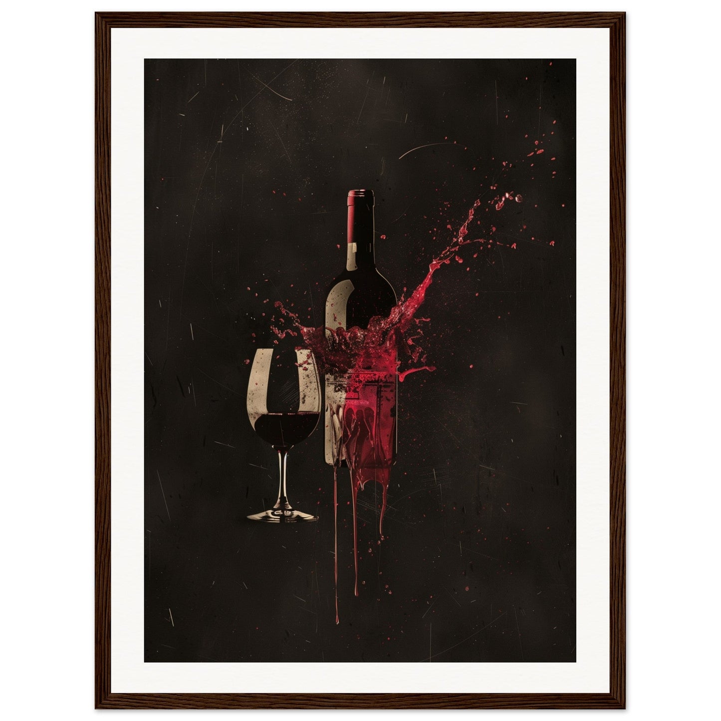 Poster Design Wine ( 45x60-cm-Bois-foncé)