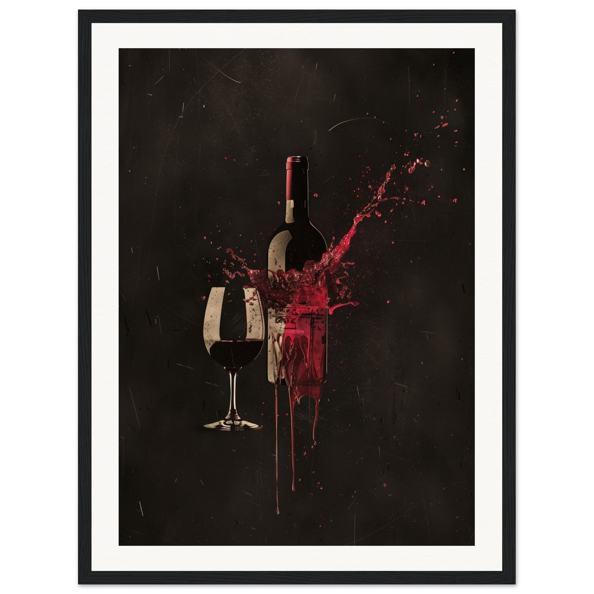 Poster Design Wine ( 45x60-cm-Bois-noir)