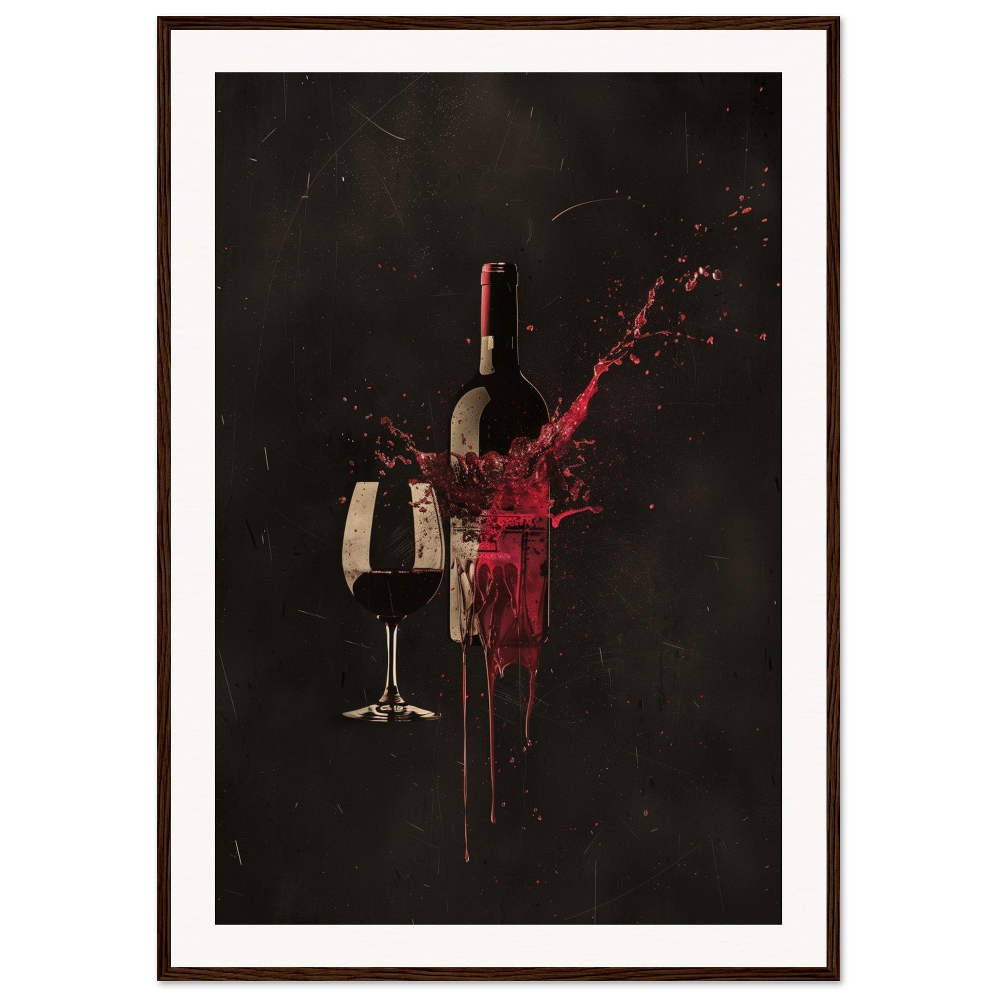 Poster Design Wine ( 70x100-cm-Bois-foncé)