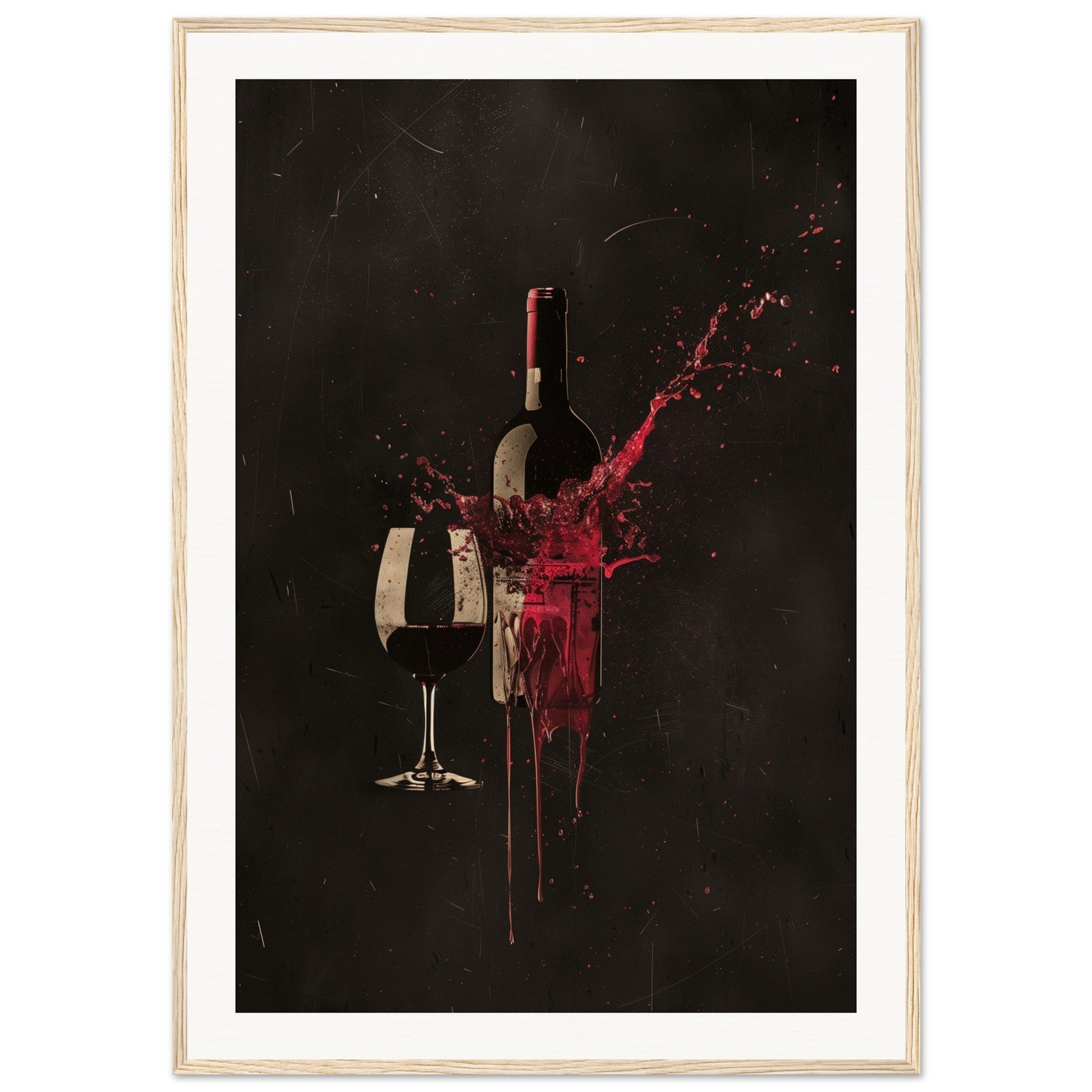 Poster Design Wine ( 70x100-cm-Bois-clair)