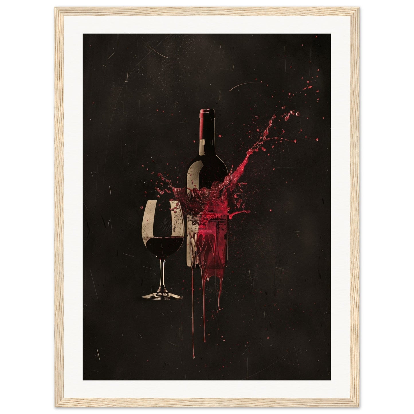 Poster Design Wine ( 45x60-cm-Bois-clair)