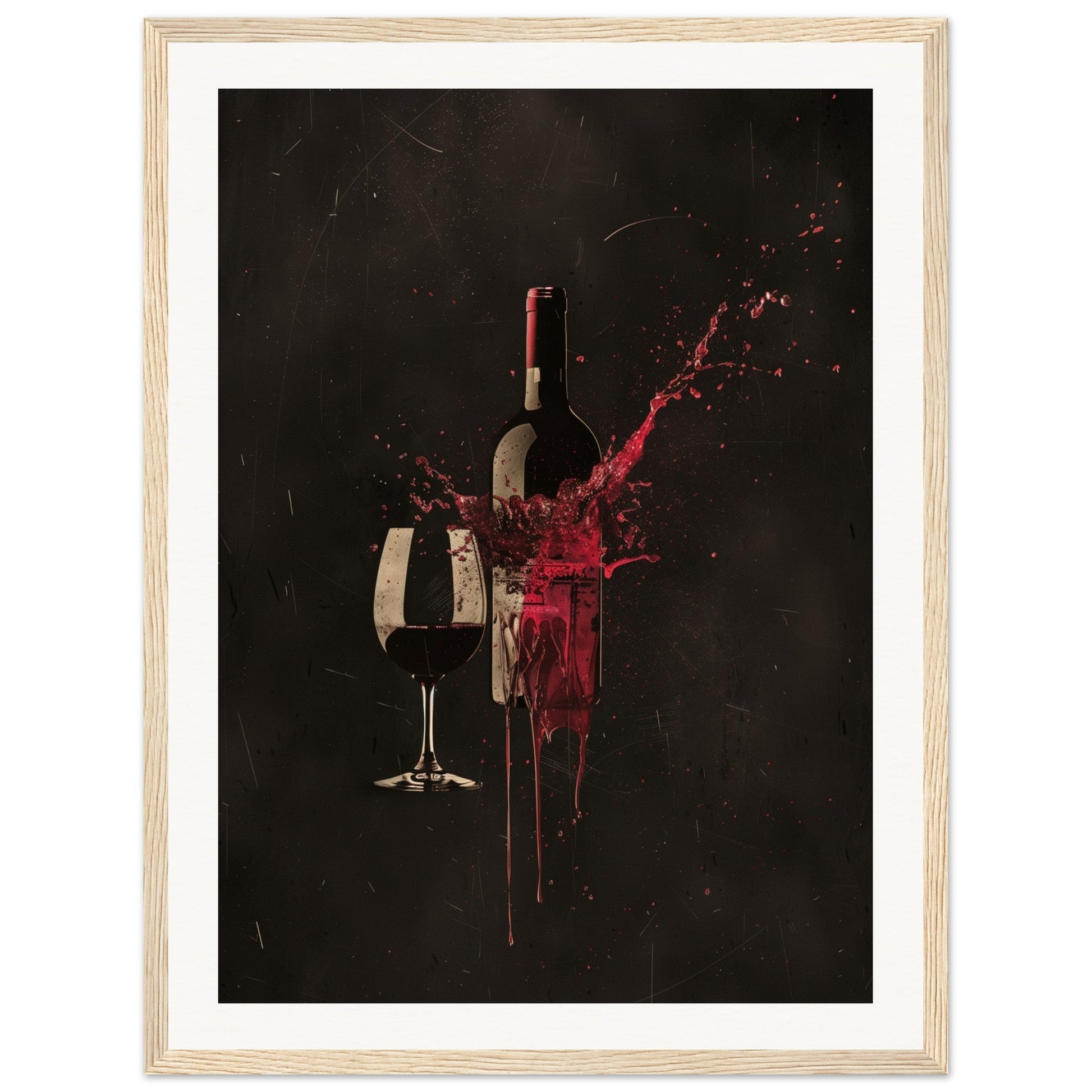 Poster Design Wine ( 45x60-cm-Bois-clair)