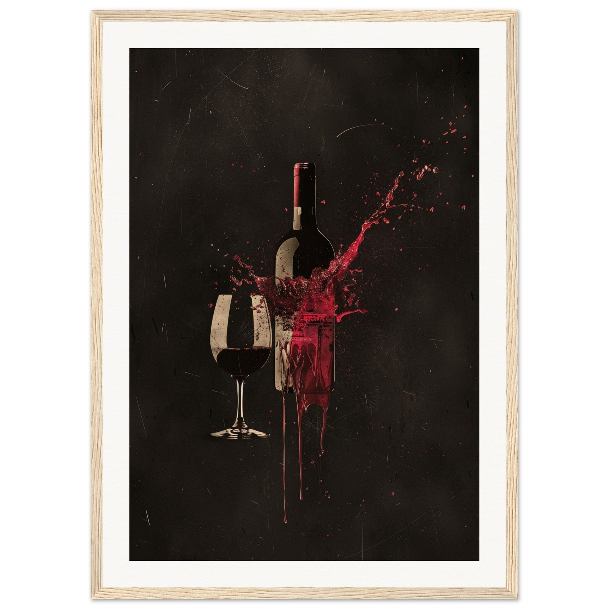 Poster Design Wine ( 50x70-cm-Bois-clair)