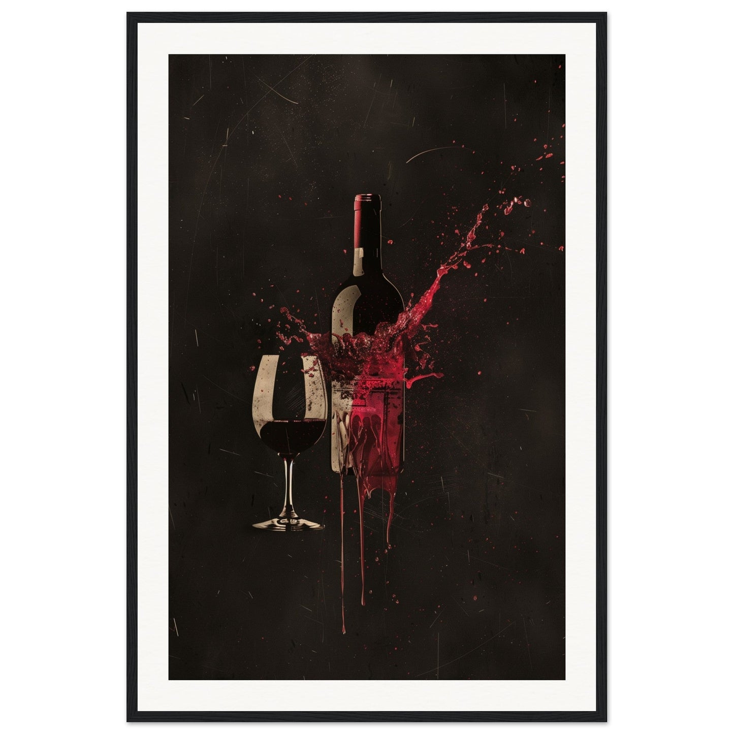 Poster Design Wine ( 60x90-cm-Bois-noir)