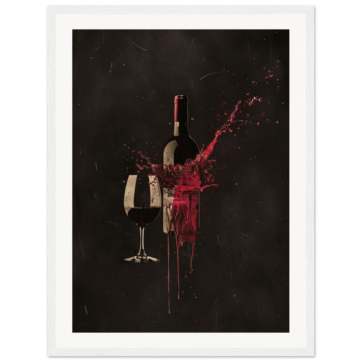 Poster Design Wine ( 45x60-cm-Bois-blanc)