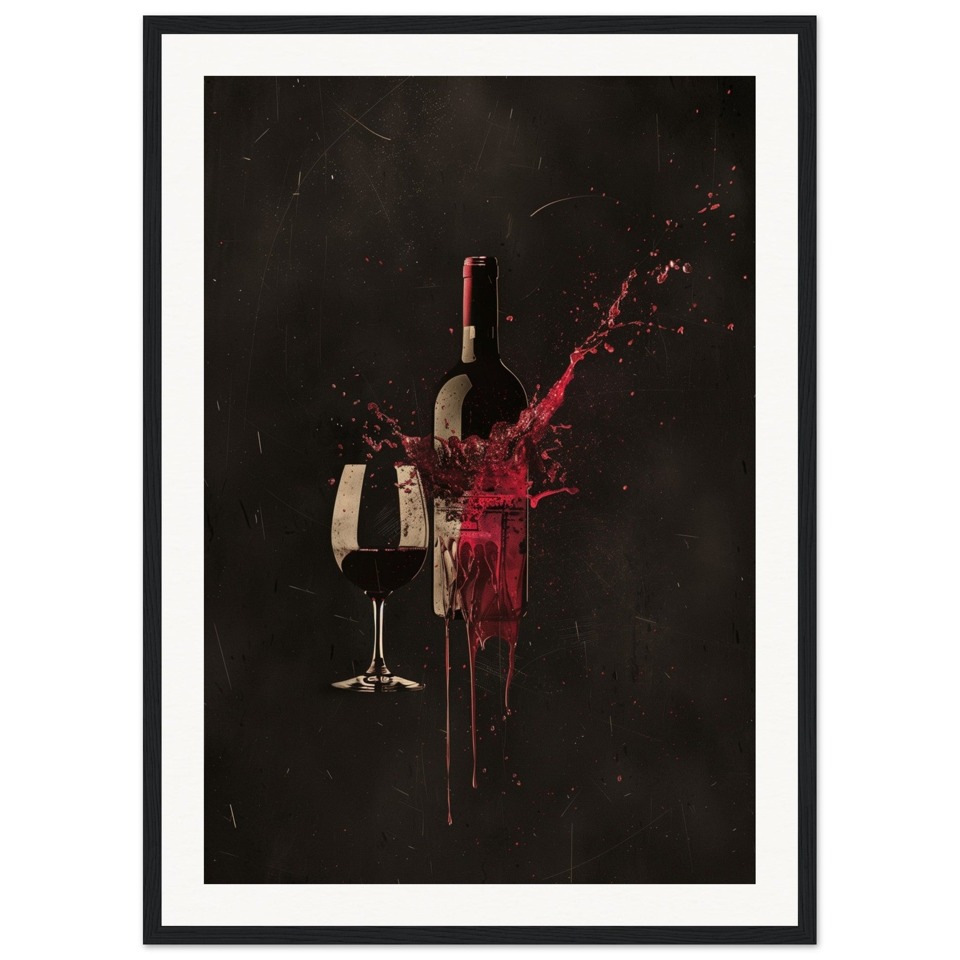 Poster Design Wine ( 50x70-cm-Bois-noir)