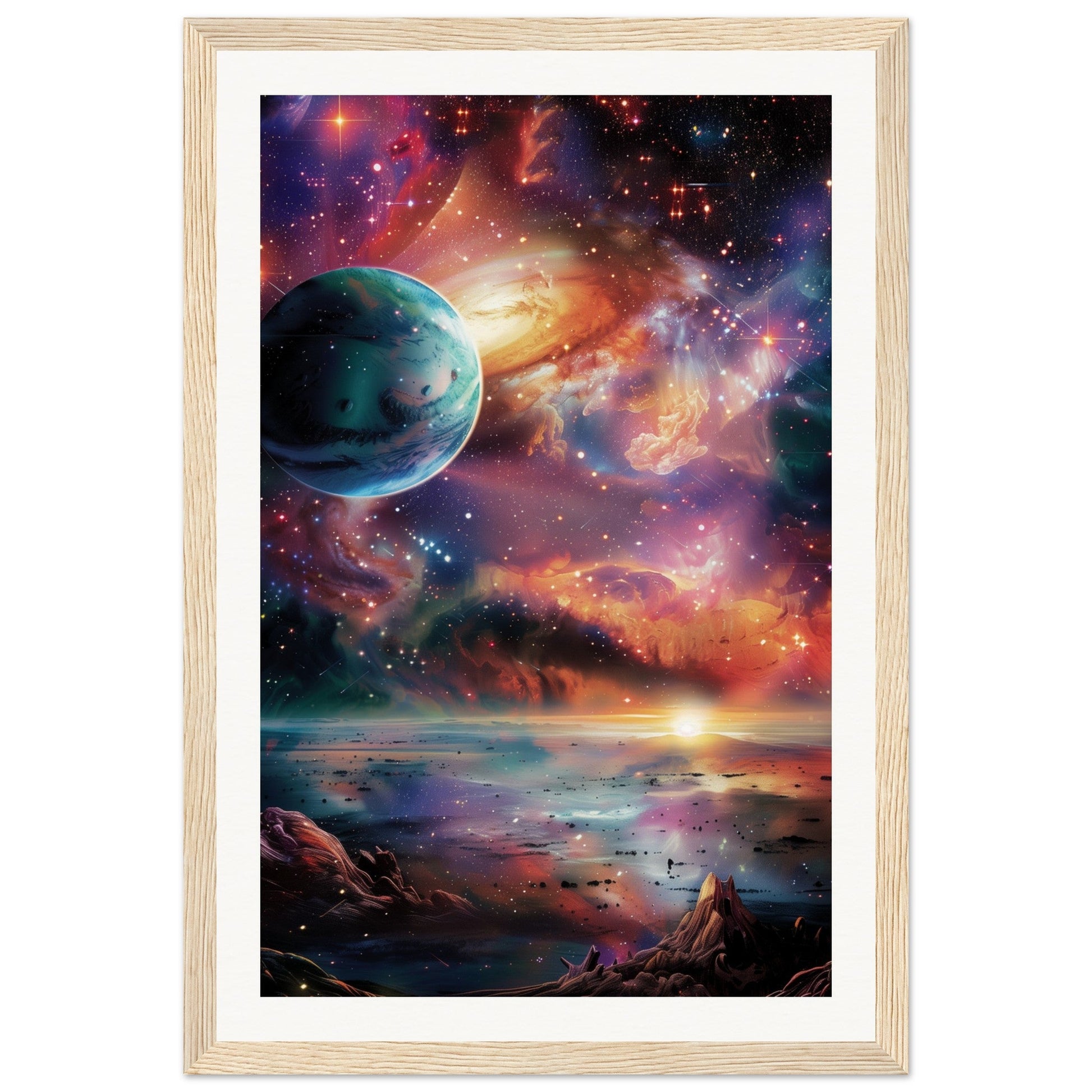 Poster Espace ( 30x45-cm-Bois-clair)