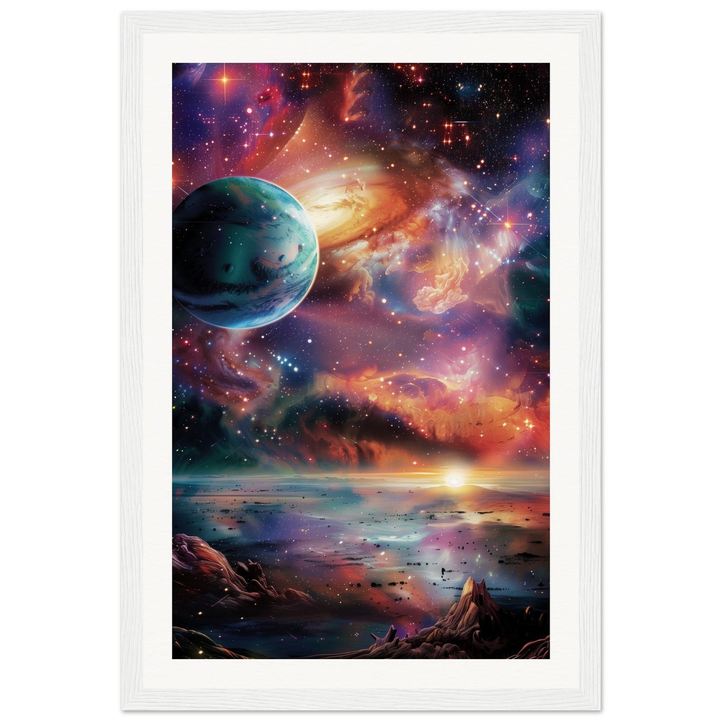 Poster Espace ( 30x45-cm-Bois-blanc)