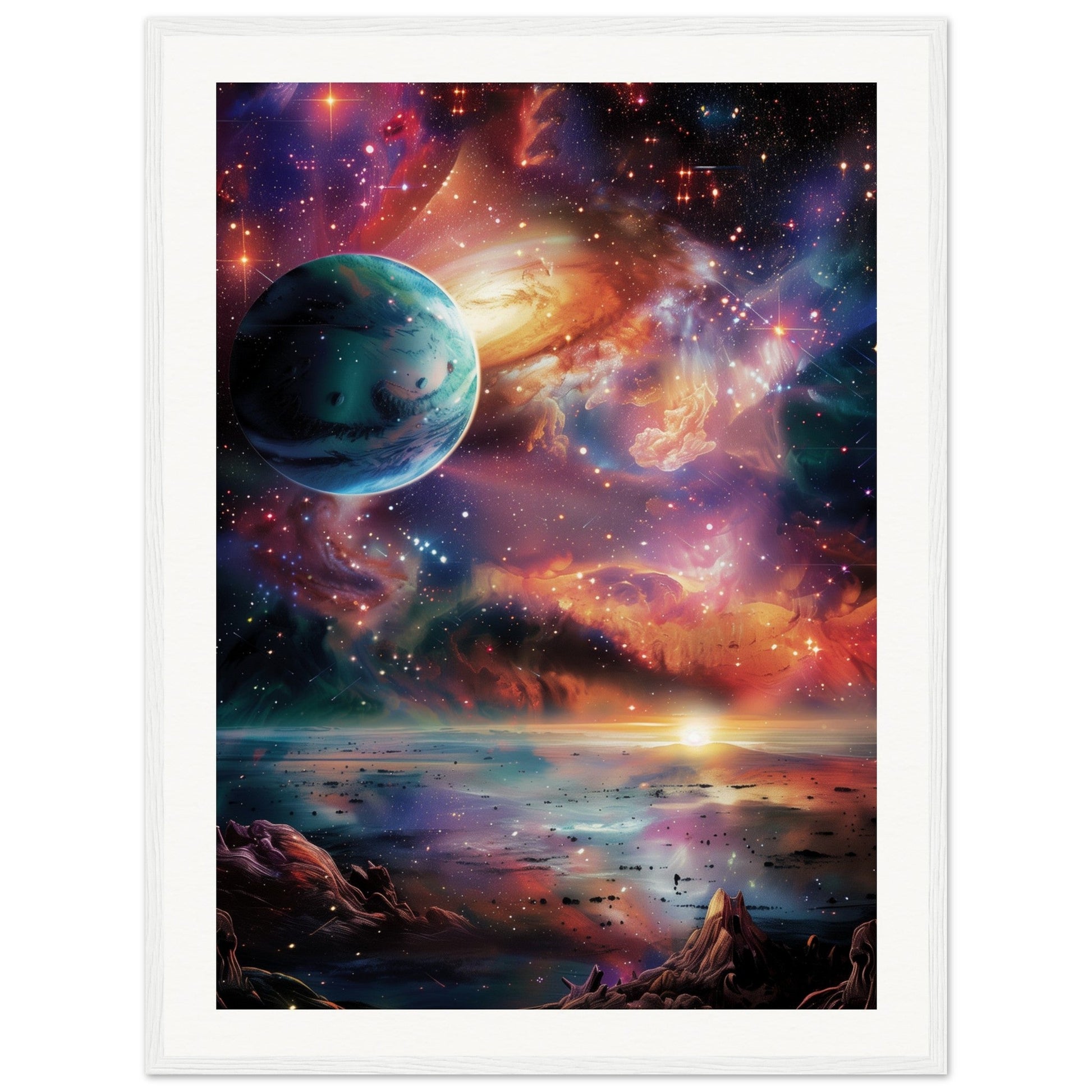 Poster Espace ( 60x80-cm-Bois-blanc)