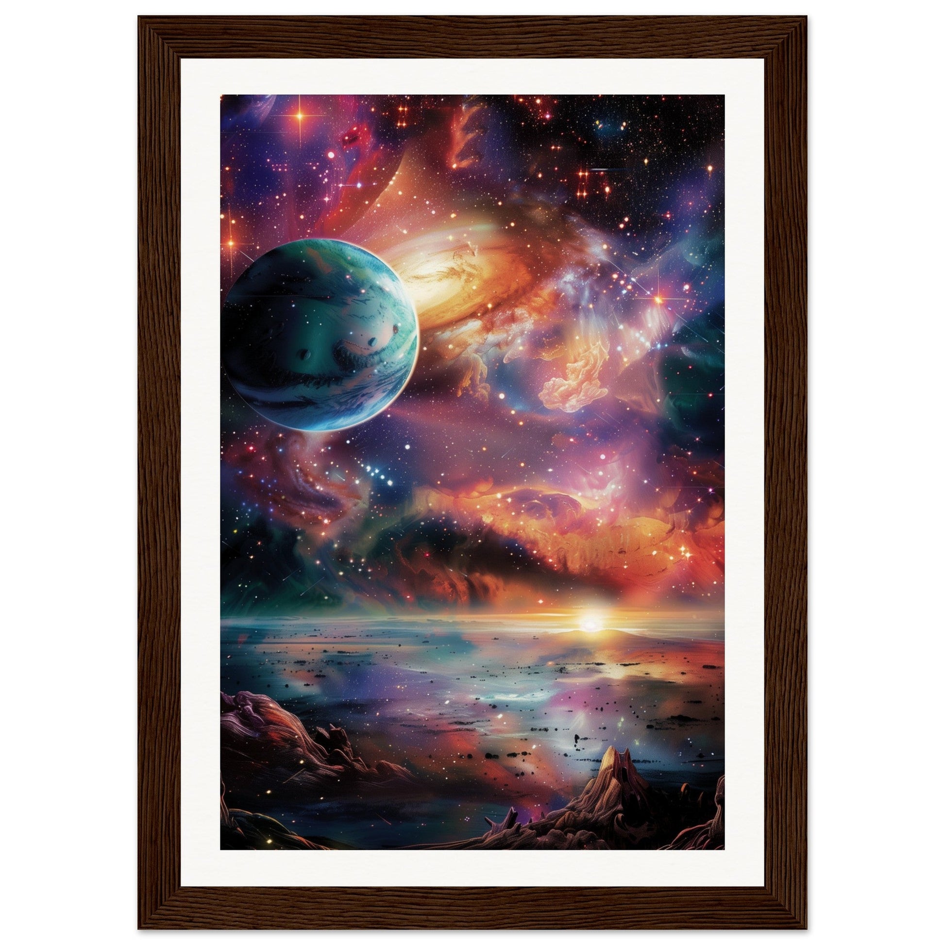 Poster Espace ( 21x29.7-cm-Bois-foncé)