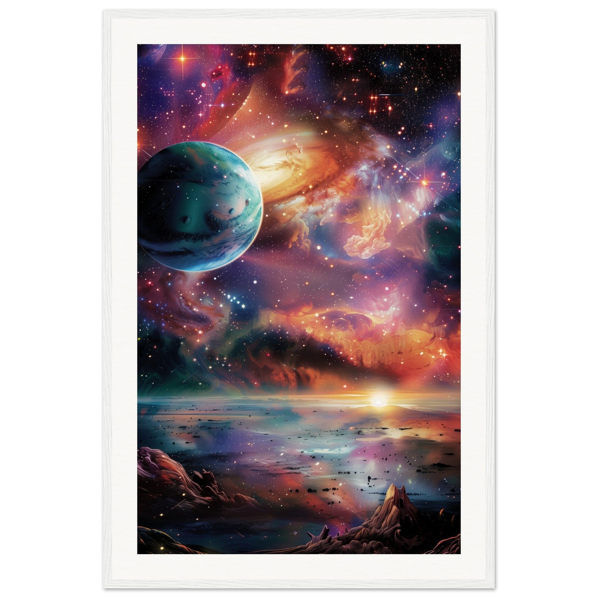 Poster Espace ( 60x90-cm-Bois-blanc)