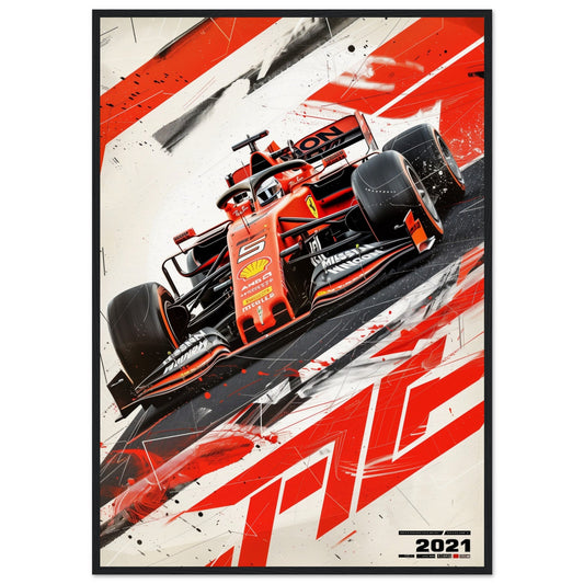 Poster F1 2021 ( 70x100-cm-Bois-noir)