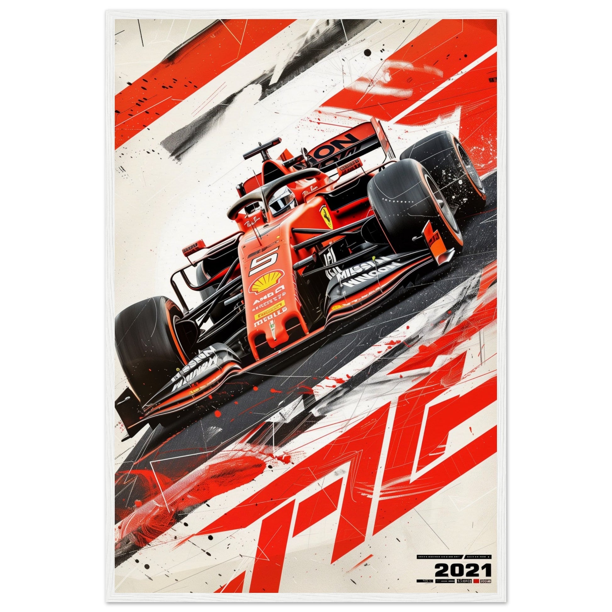 Poster F1 2021 ( 60x90-cm-Bois-blanc)