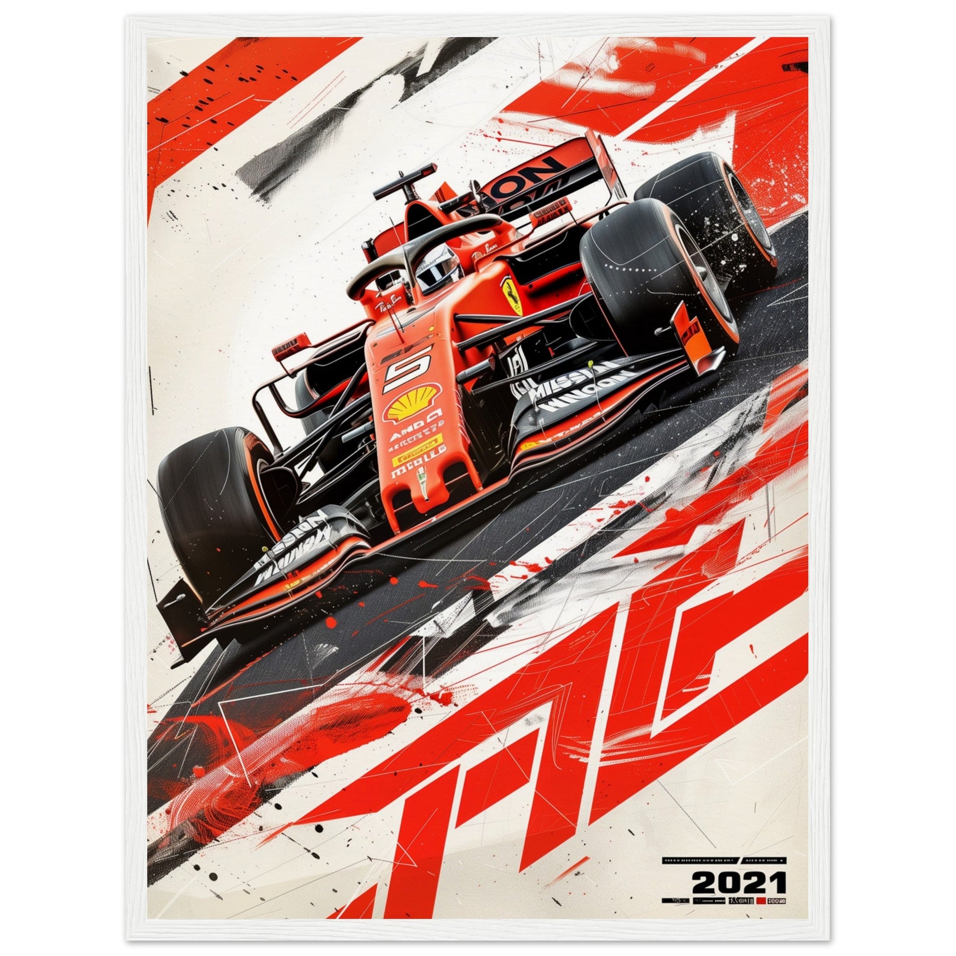 Poster F1 2021 ( 45x60-cm-Bois-blanc)