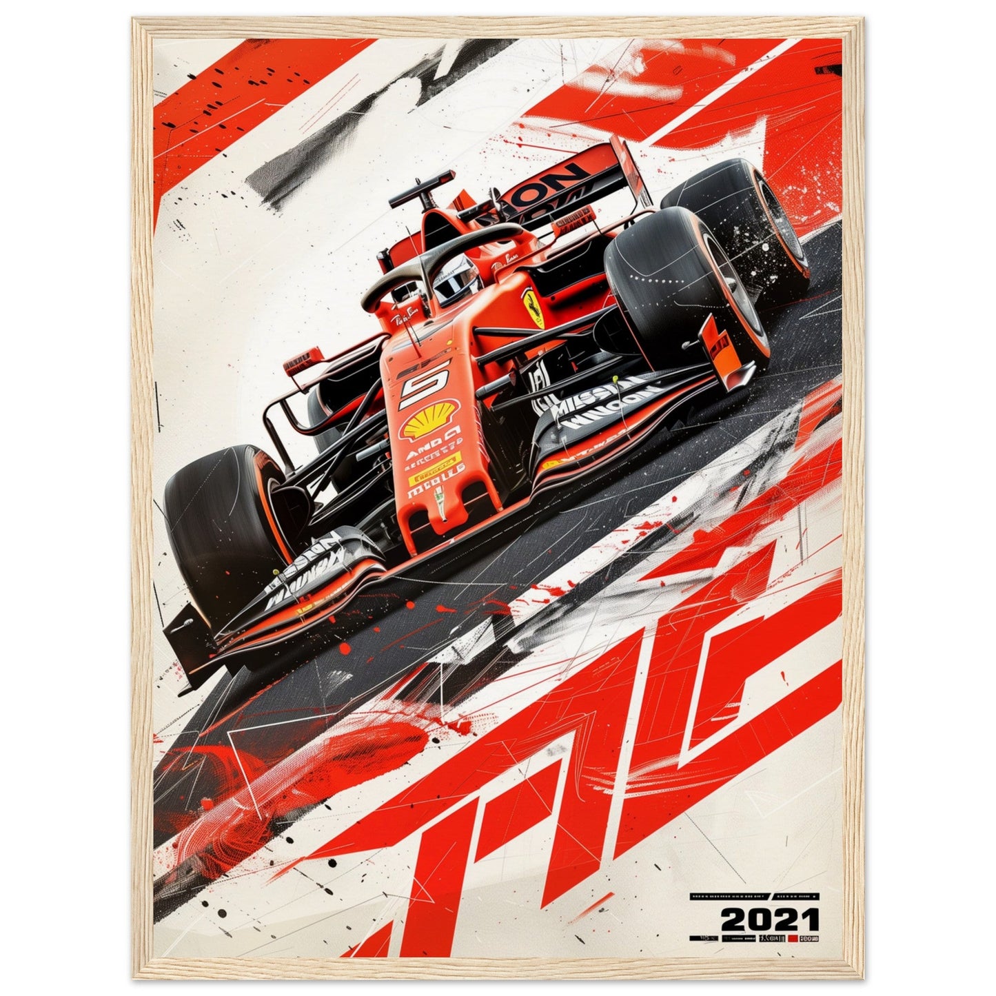 Poster F1 2021 ( 45x60-cm-Bois-clair)