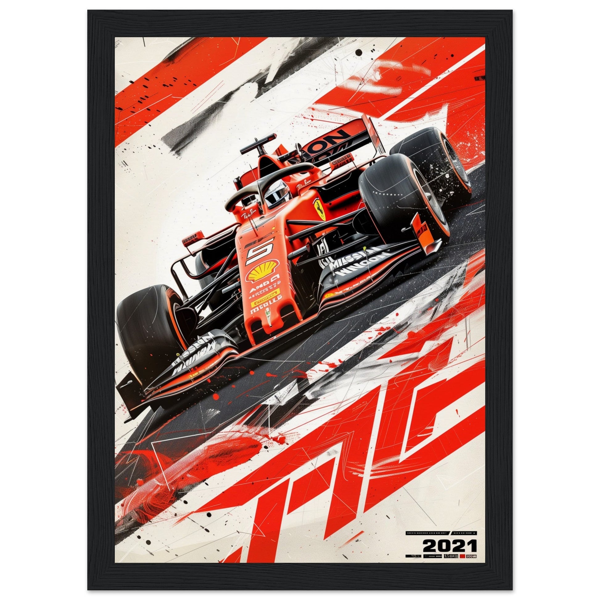 Poster F1 2021 ( 21x29.7-cm-Bois-noir)