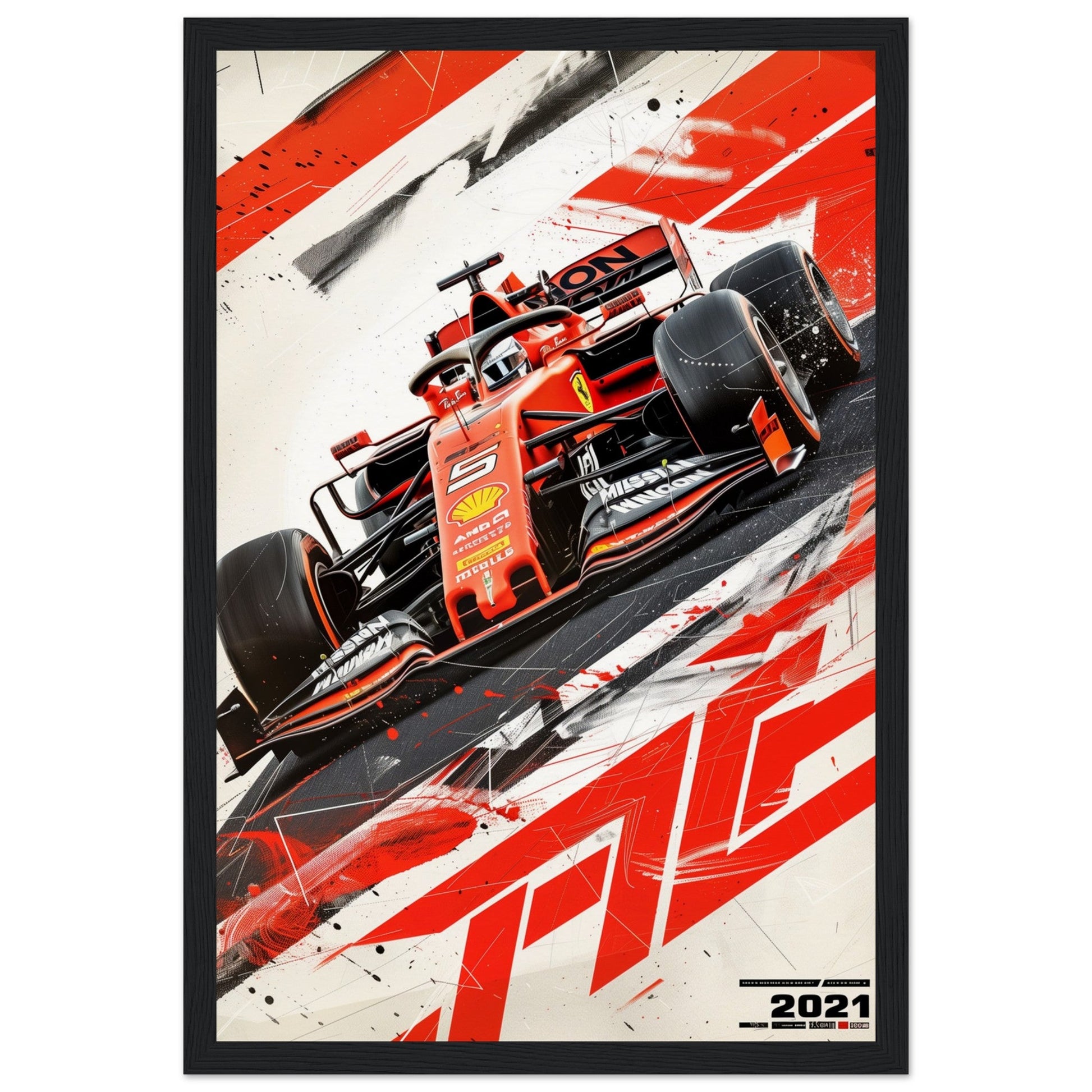 Poster F1 2021 ( 30x45-cm-Bois-noir)