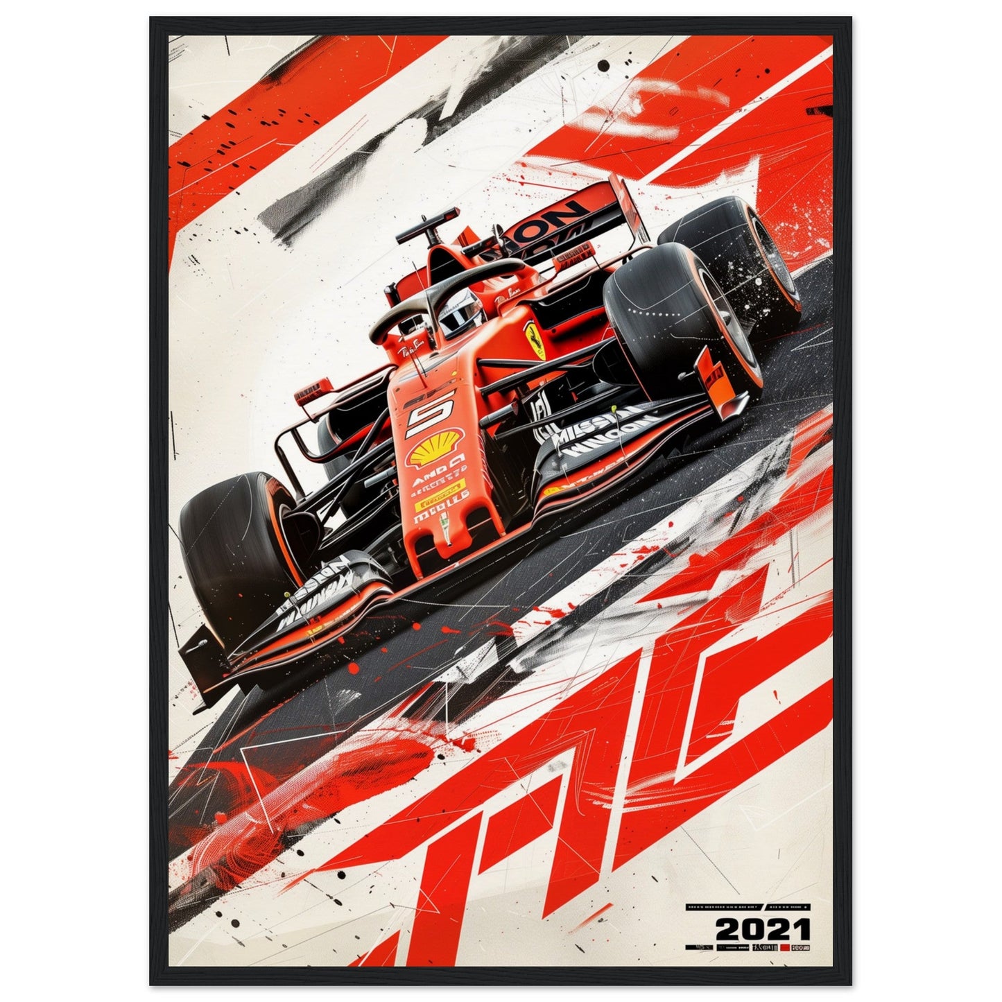 Poster F1 2021 ( 50x70-cm-Bois-noir)