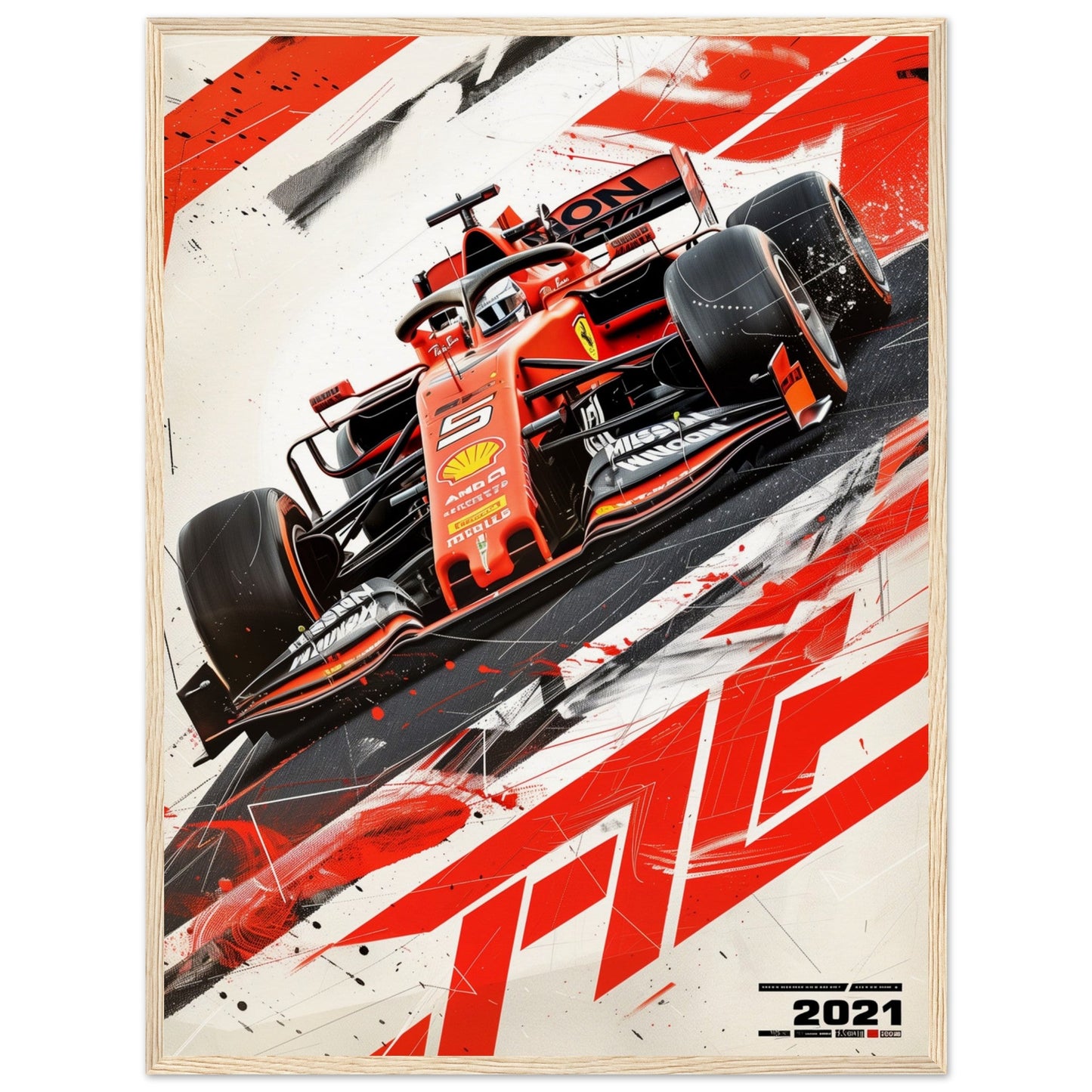 Poster F1 2021 ( 60x80-cm-Bois-clair)