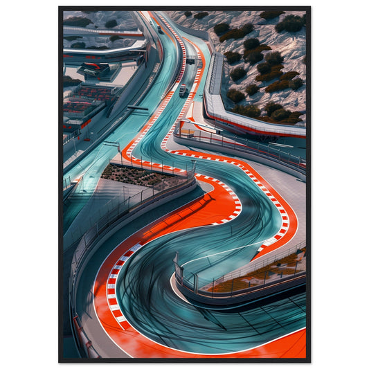 Poster F1 Circuit ( 70x100-cm-Bois-noir)