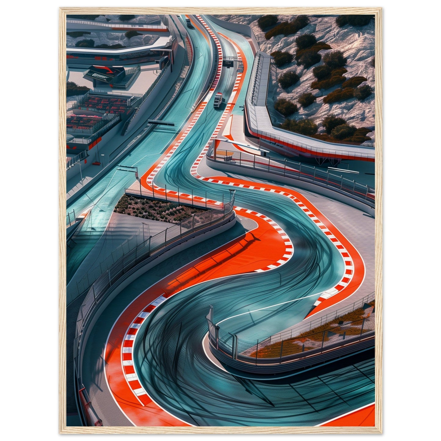 Poster F1 Circuit ( 60x80-cm-Bois-clair)