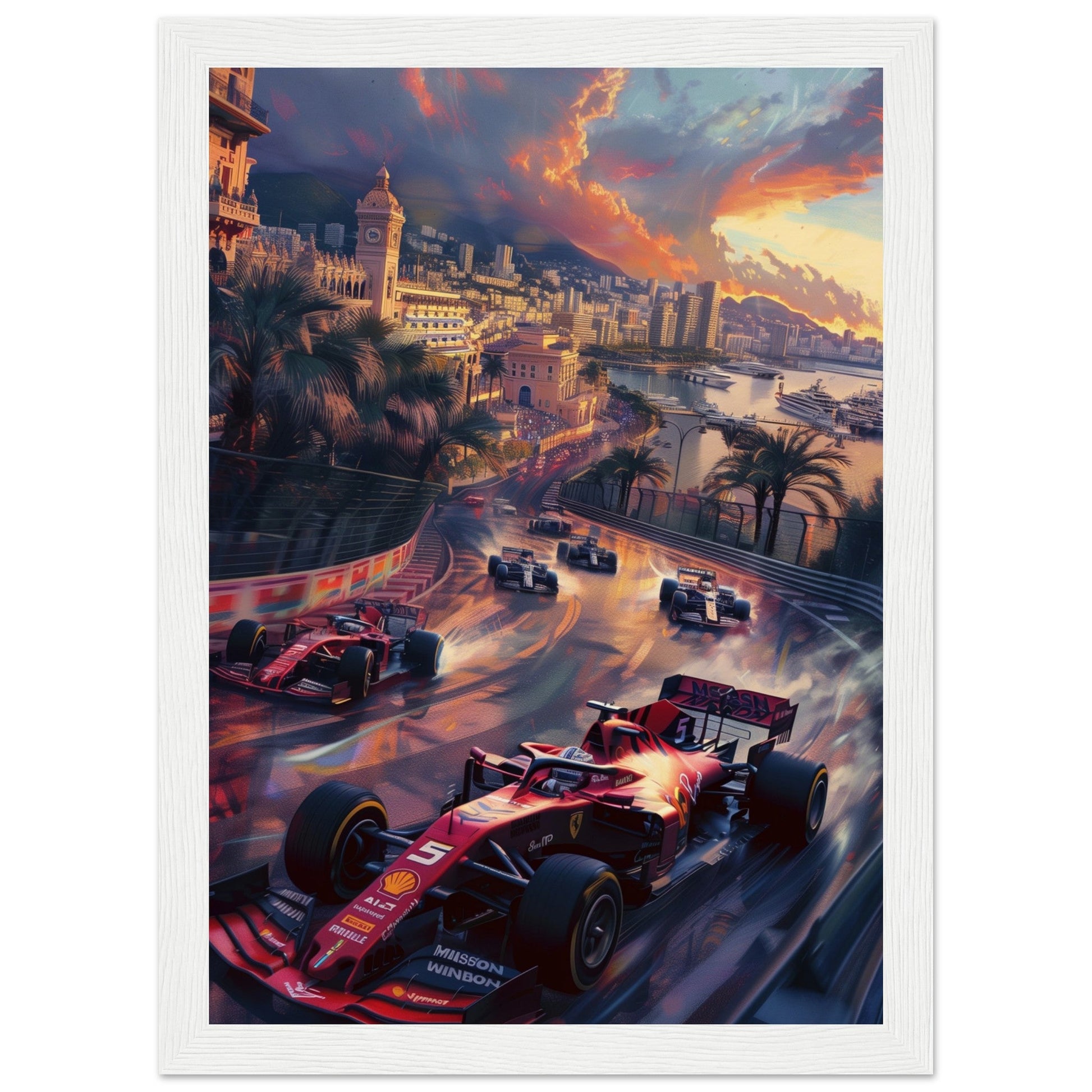 Poster F1 Monaco ( 21x29.7-cm-Bois-blanc)