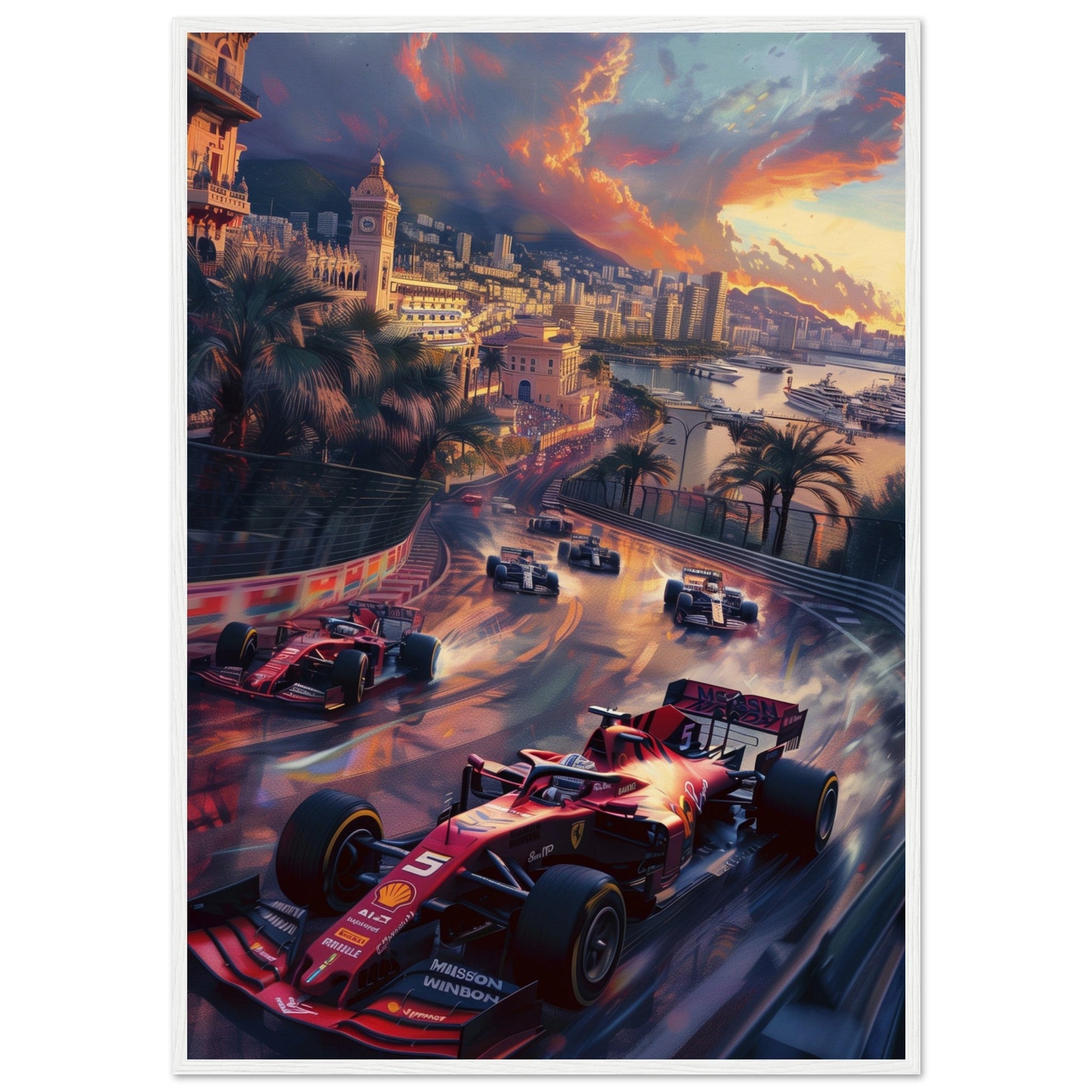 Poster F1 Monaco ( 70x100-cm-Bois-blanc)