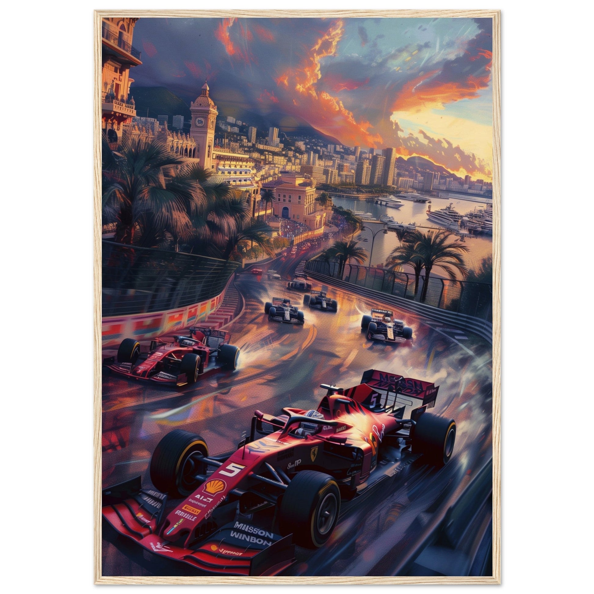 Poster F1 Monaco ( 70x100-cm-Bois-clair)