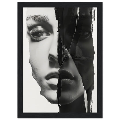 Poster Femme Noir et Blanc ( 21x29.7-cm-Bois-noir)