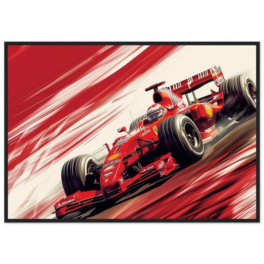 Poster Ferrari F1 ( 70x100-cm-Bois-noir)