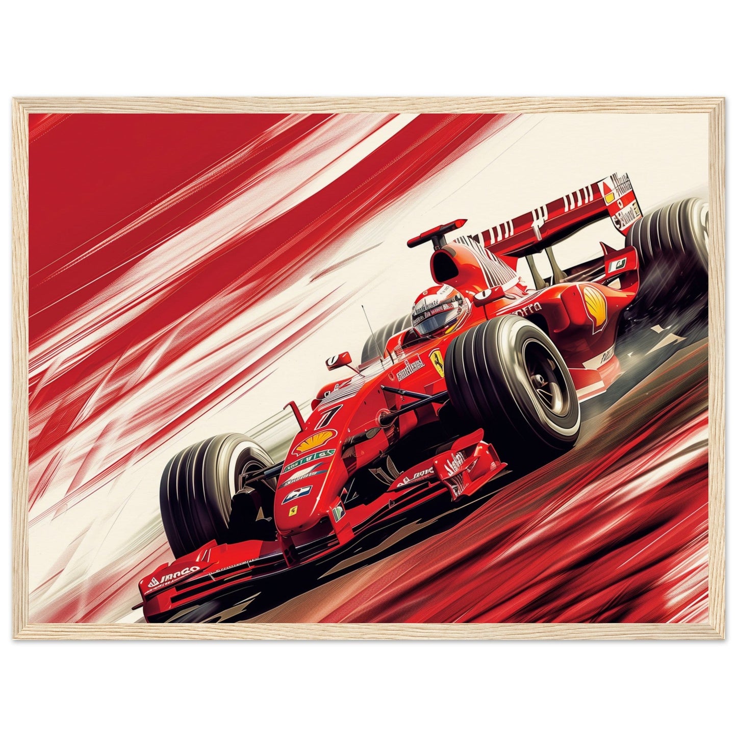 Poster Ferrari F1 ( 45x60-cm-Bois-clair)