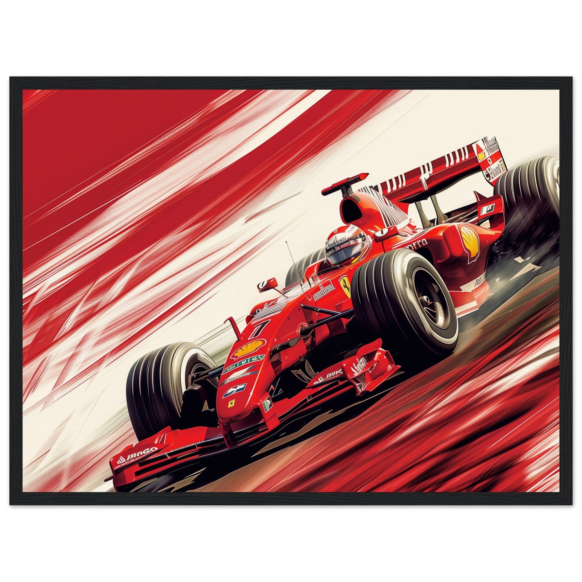 Poster Ferrari F1 ( 45x60-cm-Bois-noir)