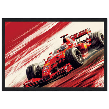 Poster Ferrari F1 ( 30x45-cm-Bois-noir)