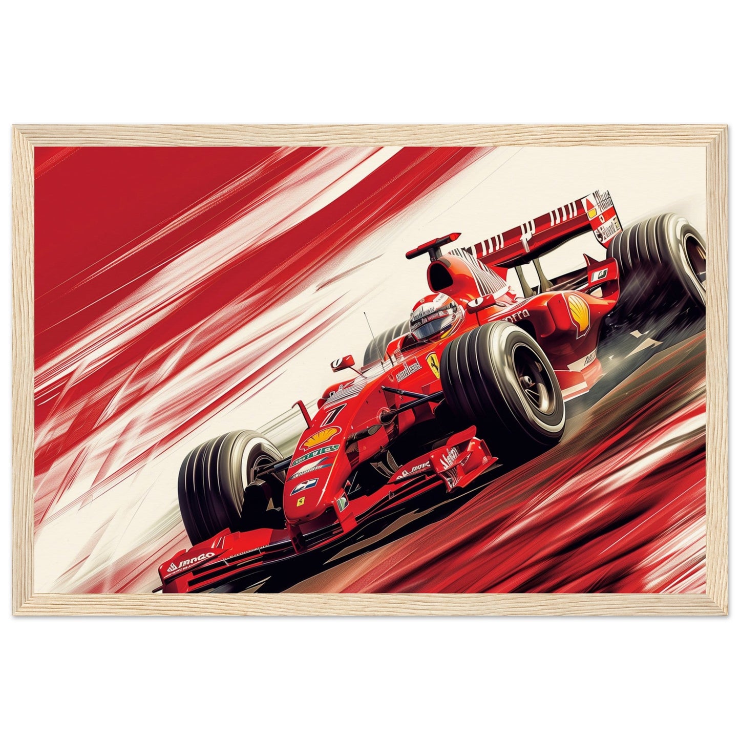 Poster Ferrari F1 ( 30x45-cm-Bois-clair)