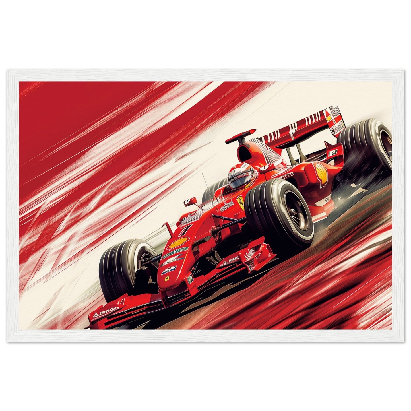 Poster Ferrari F1 ( 30x45-cm-Bois-blanc)