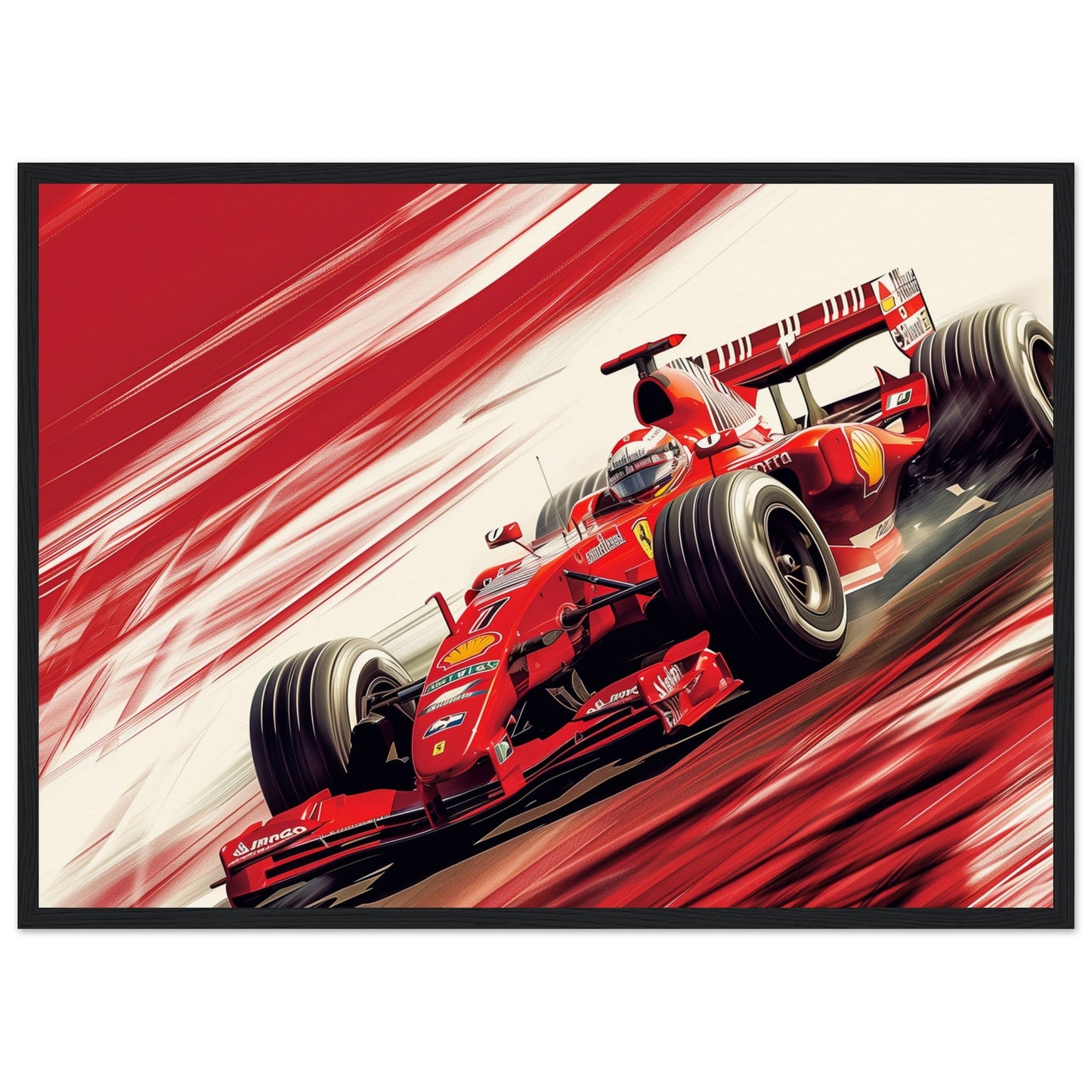 Poster Ferrari F1 ( 50x70-cm-Bois-noir)