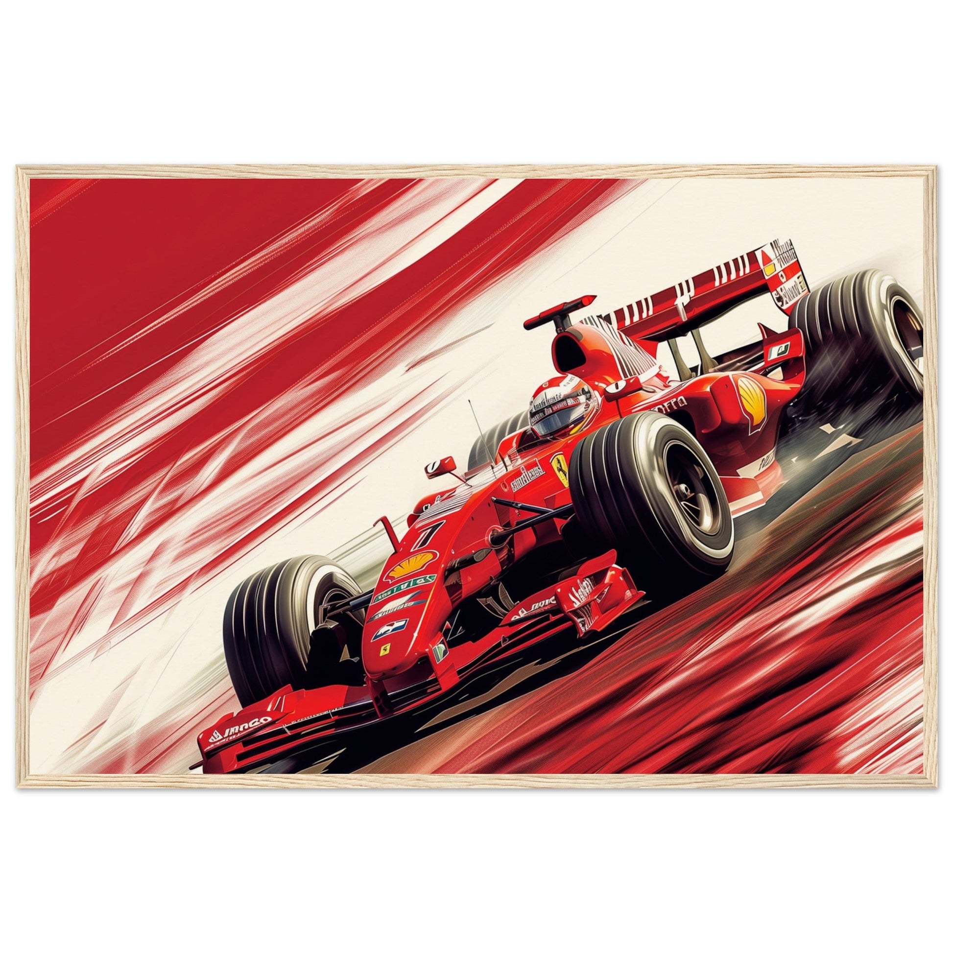 Poster Ferrari F1 ( 60x90-cm-Bois-clair)