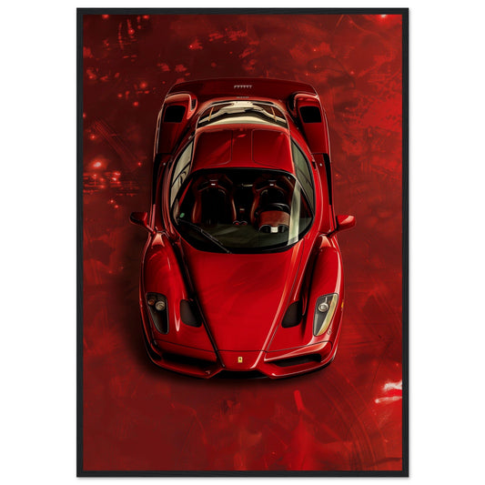 Poster Ferrari f50 ( 70x100-cm-Bois-noir)