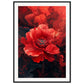 Poster Fleur Rouge ( 70x100-cm-Bois-noir)