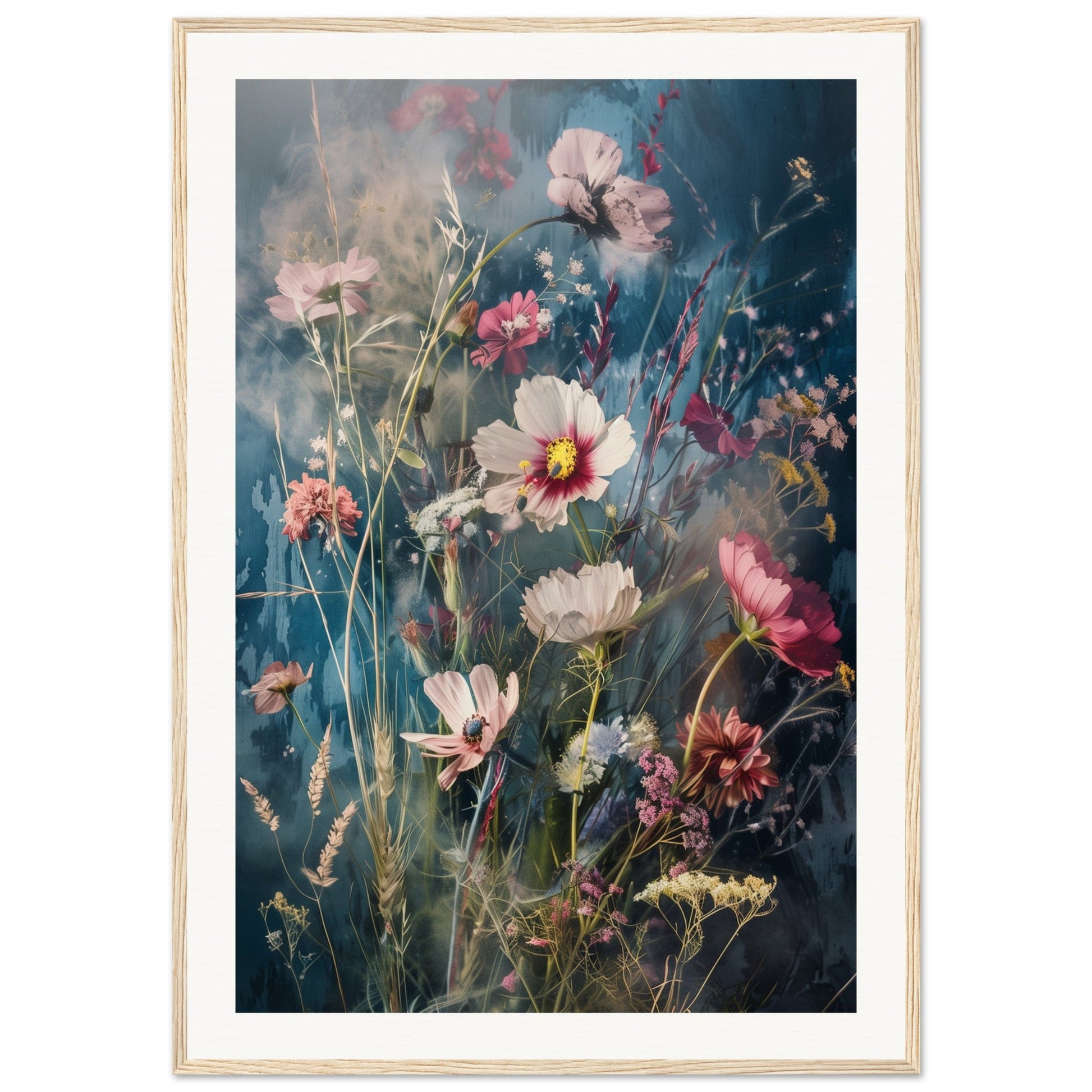 Poster Fleurs Des Champs ( 70x100-cm-Bois-clair)