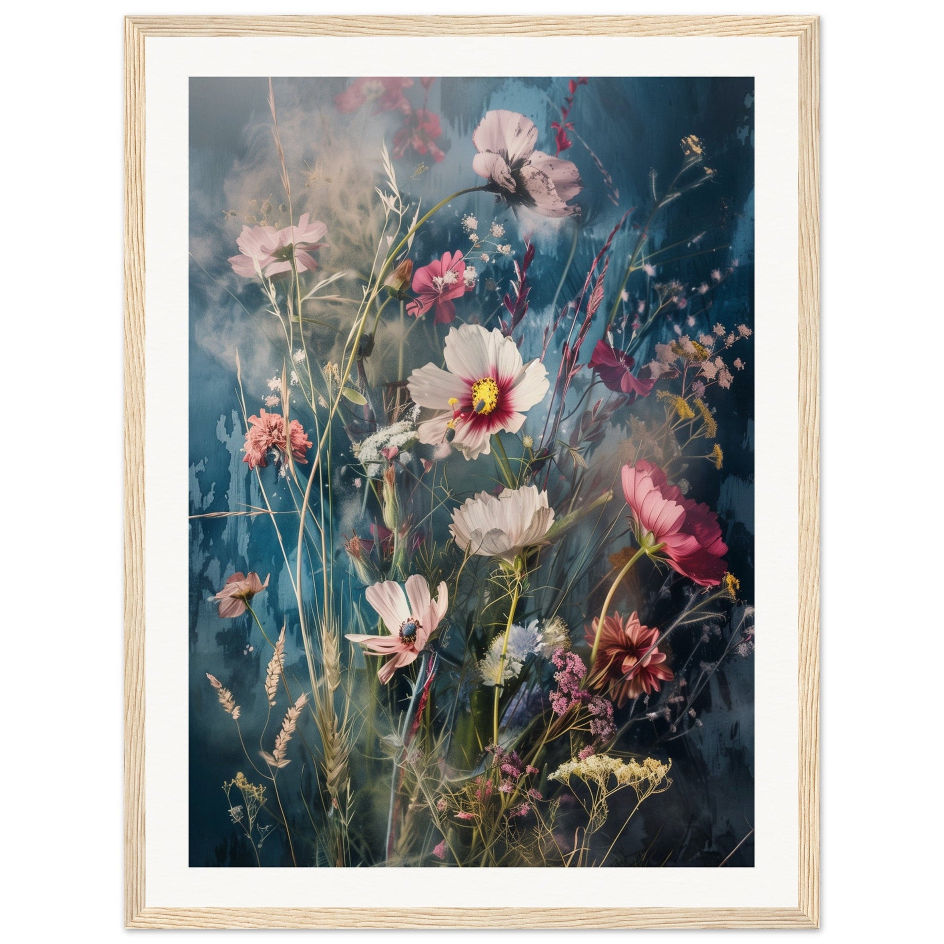 Poster Fleurs Des Champs ( 45x60-cm-Bois-clair)