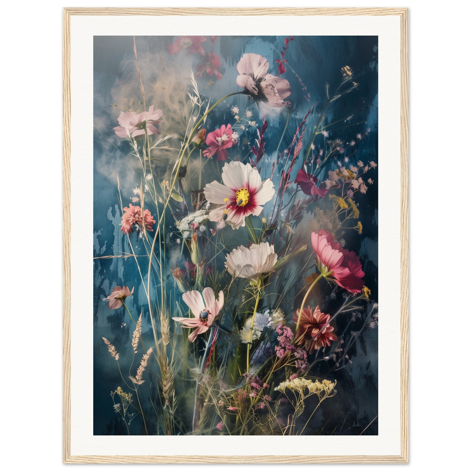 Poster Fleurs Des Champs ( 60x80-cm-Bois-clair)