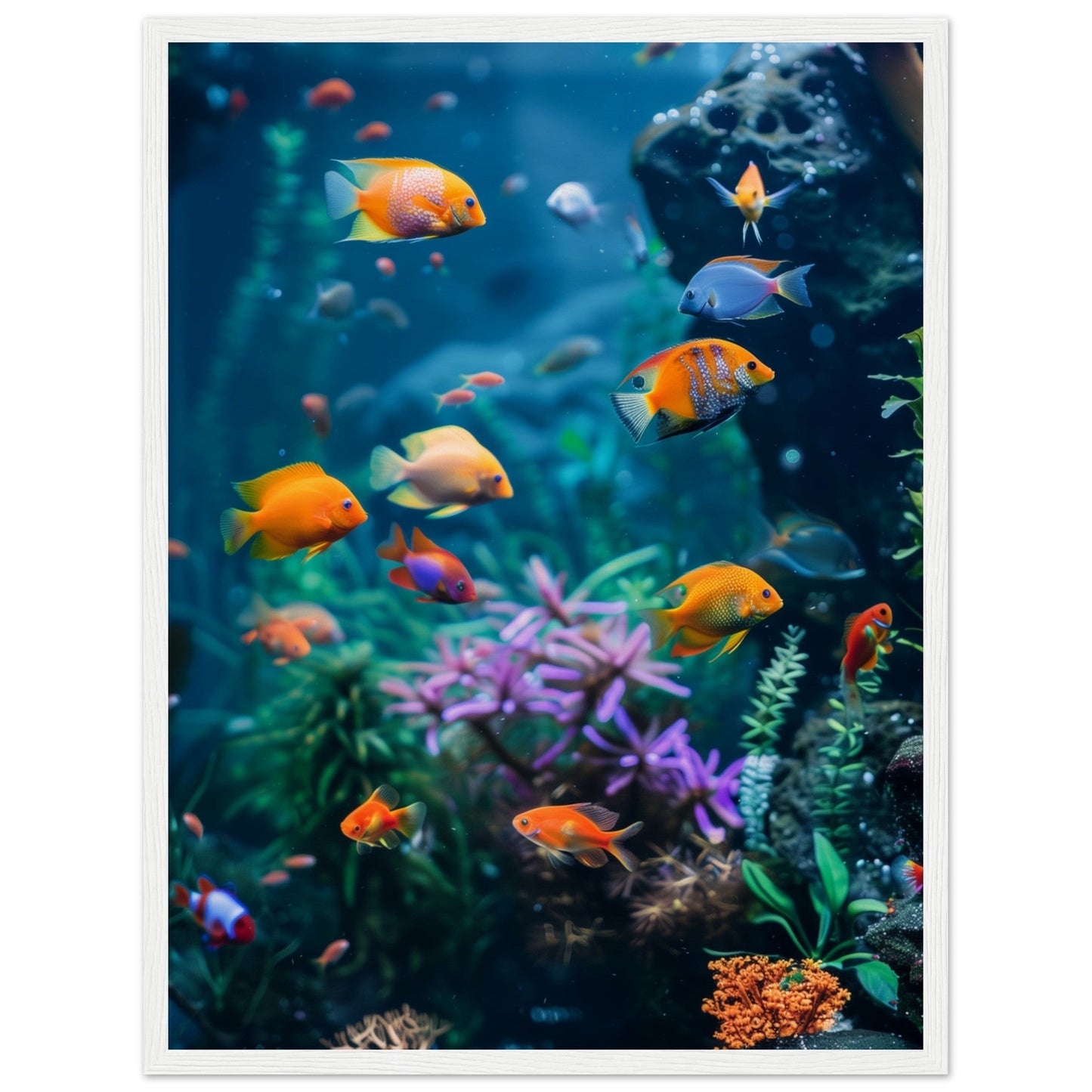 Poster Fond Aquarium ( 45x60-cm-Bois-blanc)