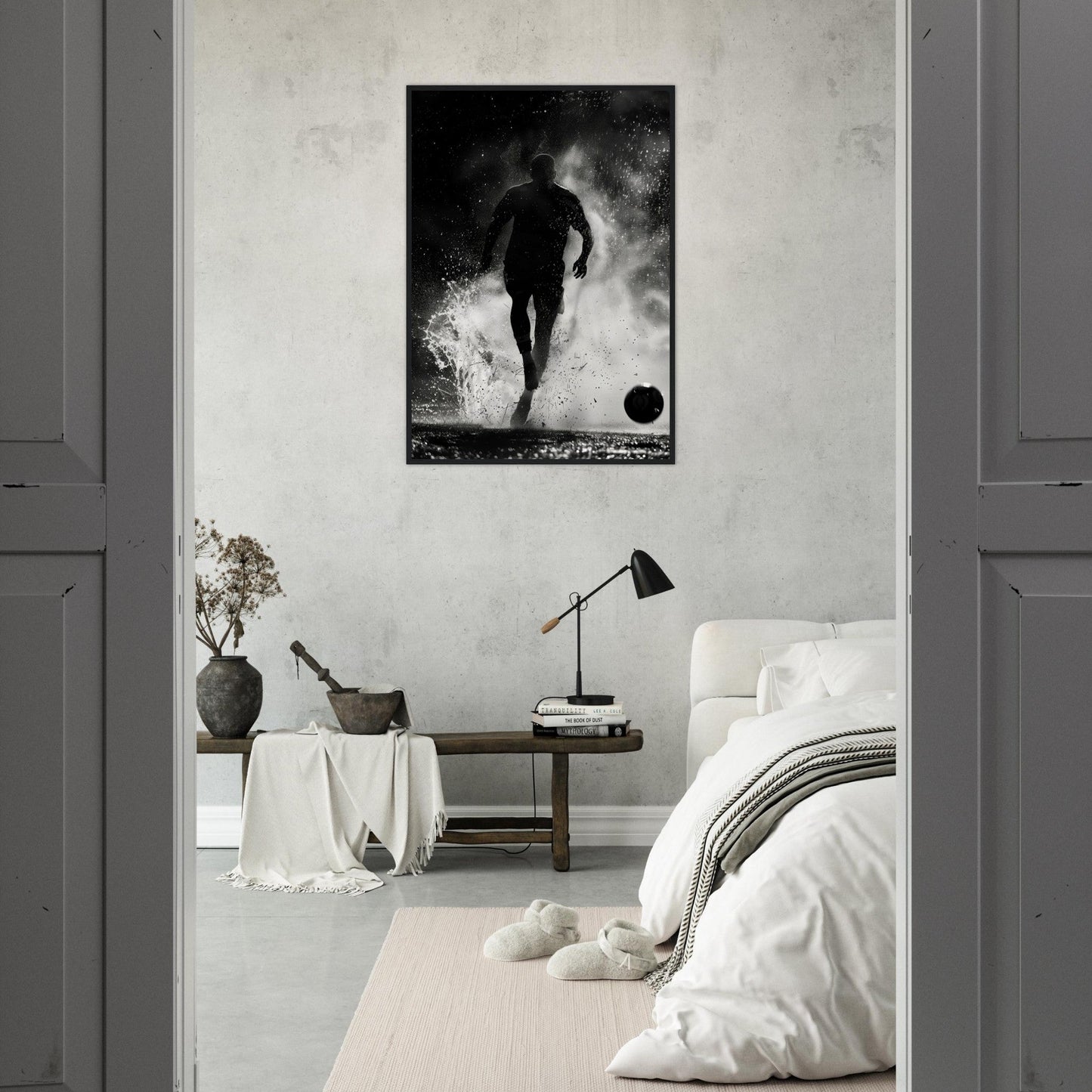 Poster Foot Noir et Blanc ( )