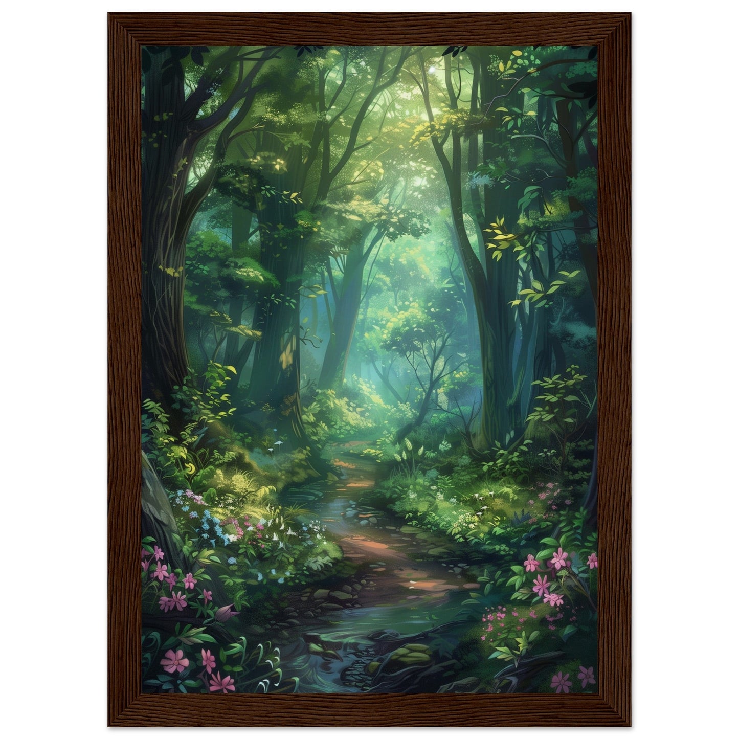 Poster Forêt ( 21x29.7-cm-Bois-foncé)