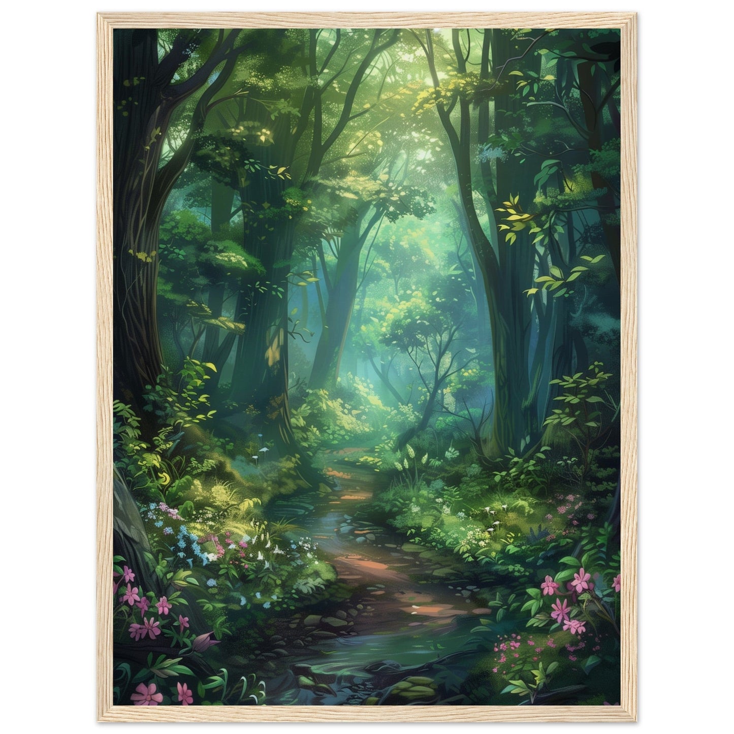 Poster Forêt ( 45x60-cm-Bois-clair)