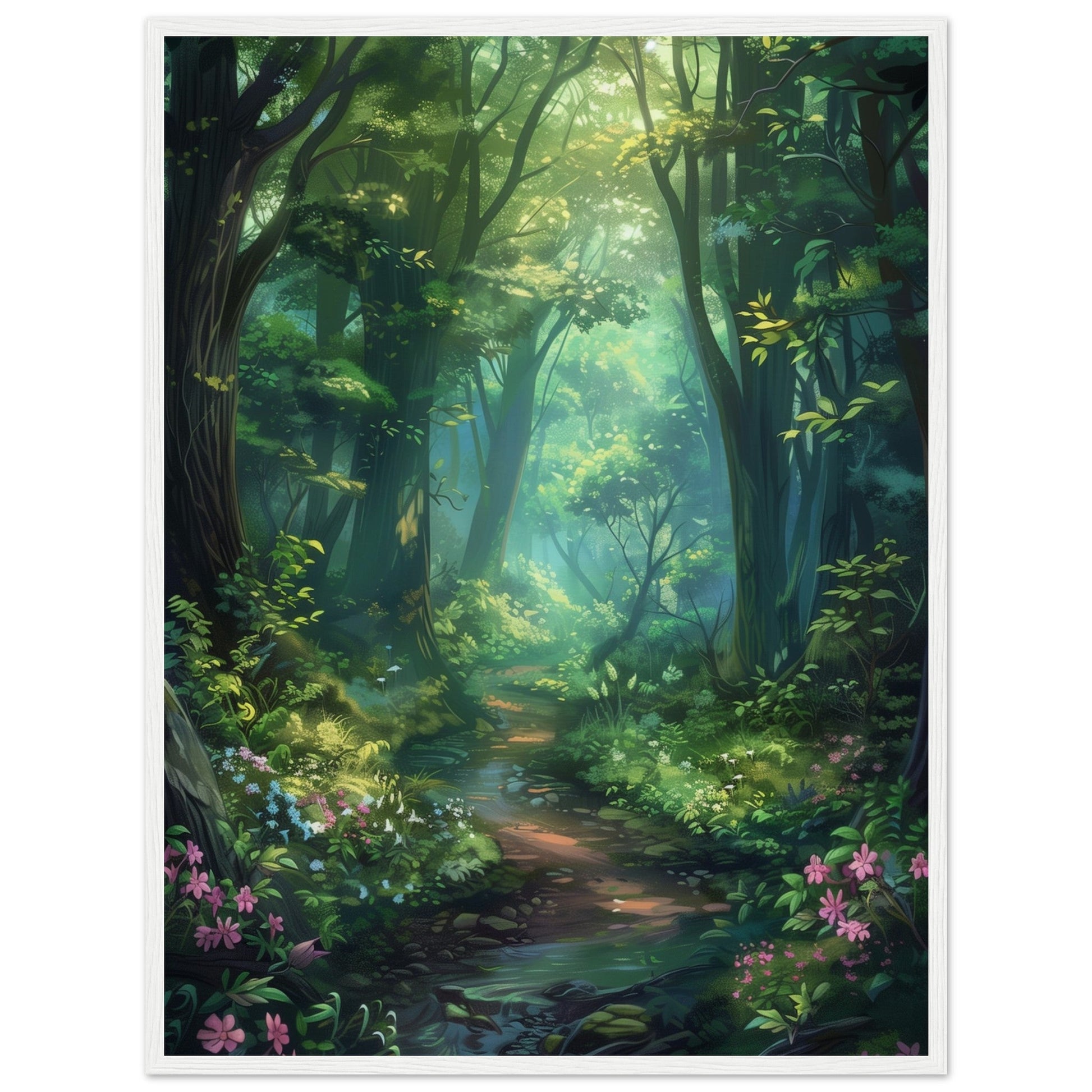 Poster Forêt ( 60x80-cm-Bois-blanc)