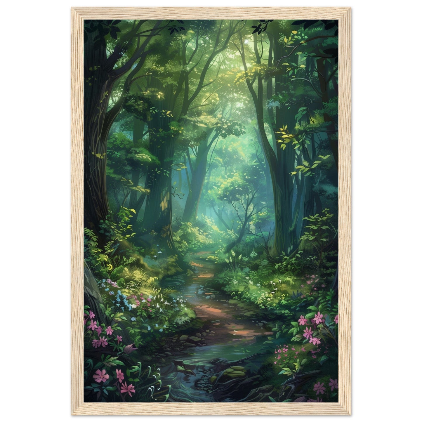 Poster Forêt ( 30x45-cm-Bois-clair)