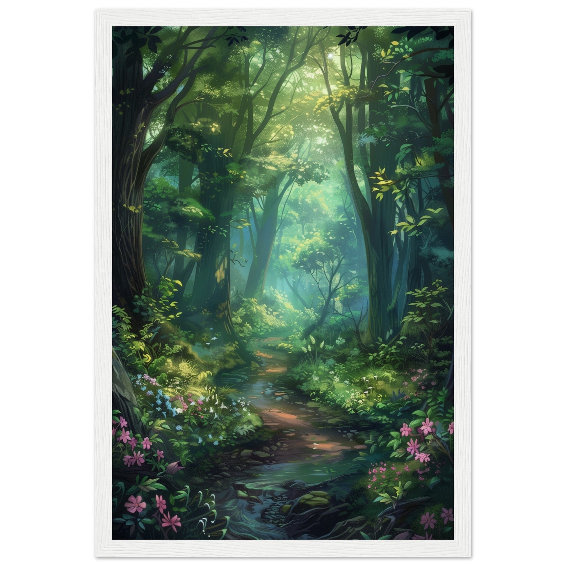 Poster Forêt ( 30x45-cm-Bois-blanc)