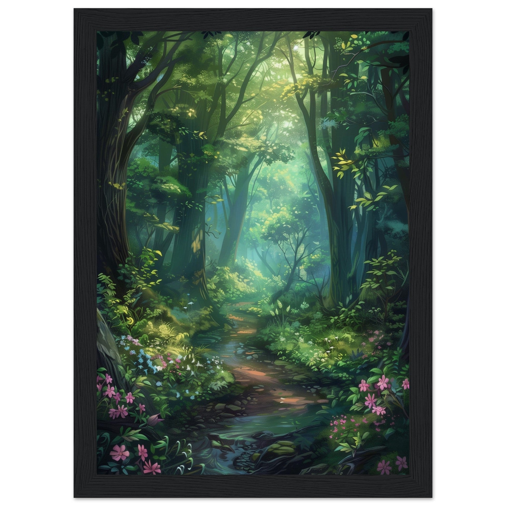 Poster Forêt ( 21x29.7-cm-Bois-noir)